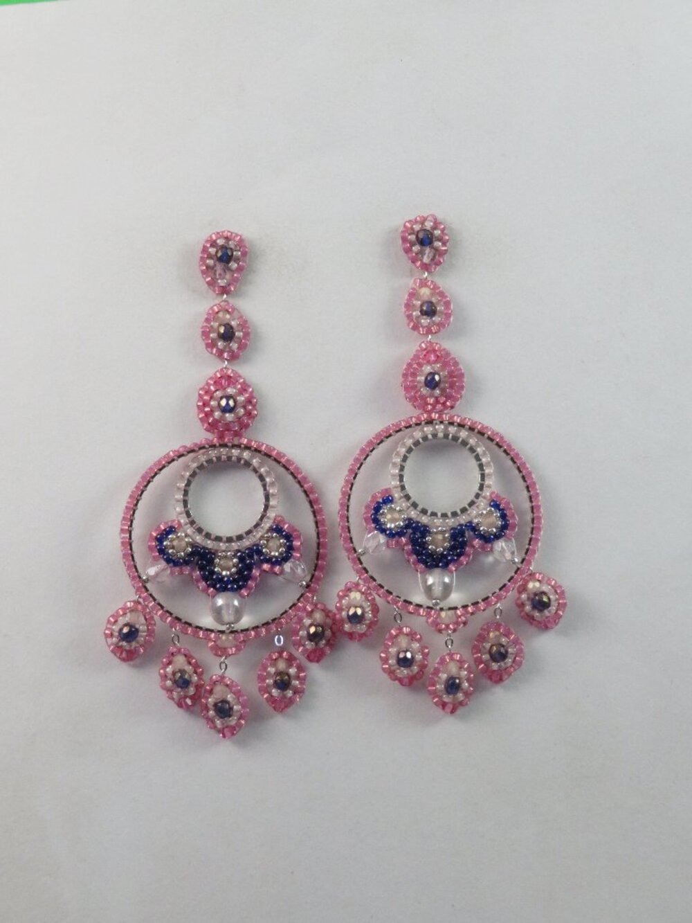 Beaded hoop earrings handmade